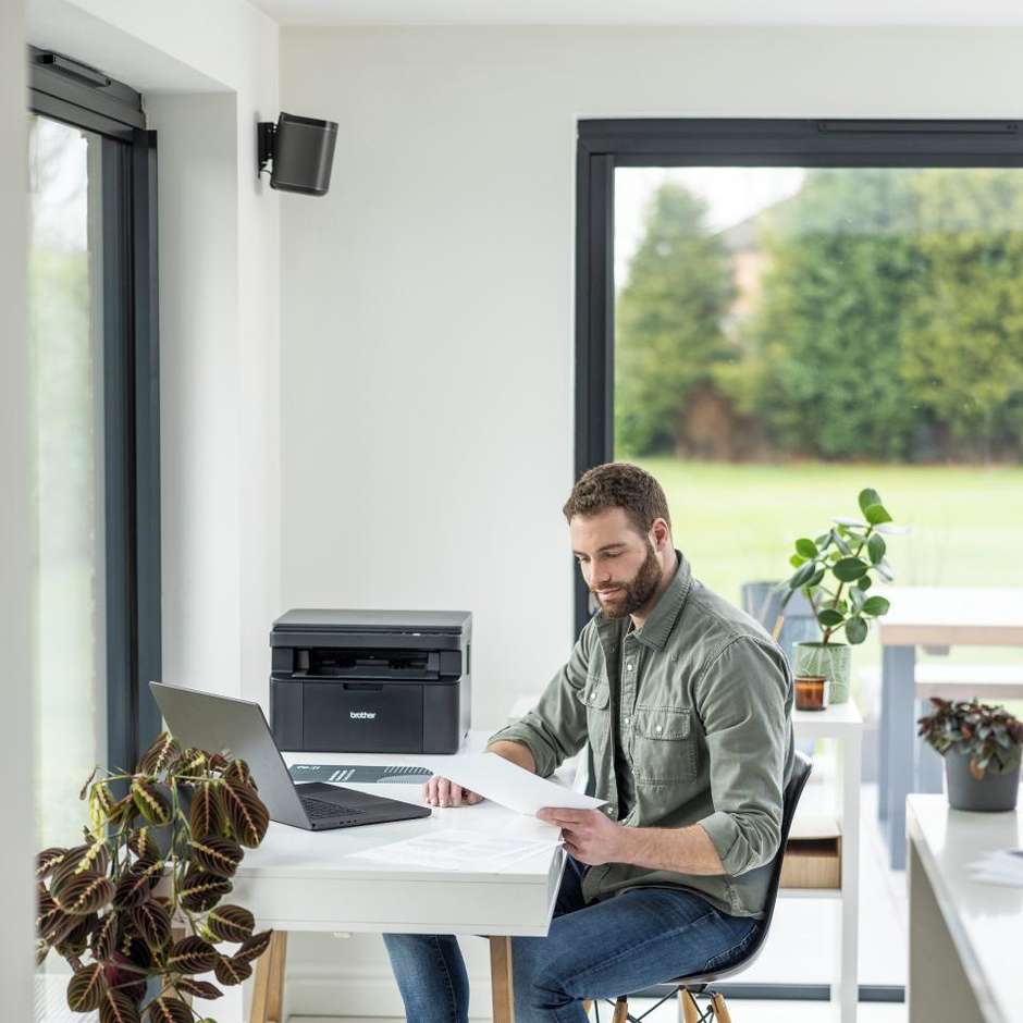 Brother DCP-1640W (DCP-L1640W) Stampante Multifunzione Laser Monocromatica 3-in-1 A4 20 ppm Compatta Wi-Fi e USB Cassetto 150 Fogli Nero