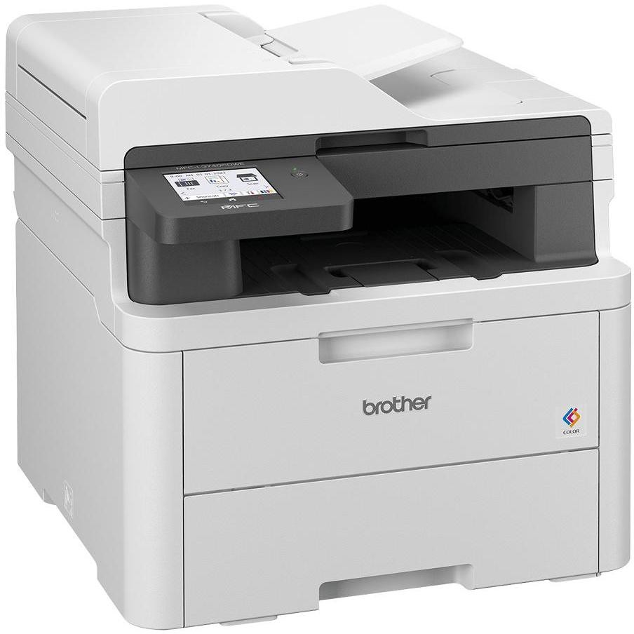 Brother MFC-L3740CDWE Stampante Multifunzione LED a Colori 4-in-1 A4 Touchscreen 6.8cm ADF 50 Fogli Fronte/Retro Automatico Wi-Fi Ethernet Fax Bianco