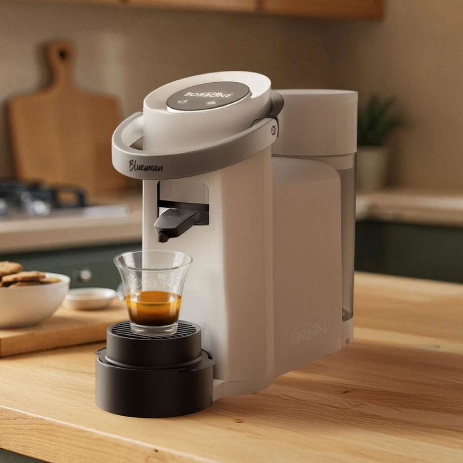 Caffè Borbone Bluemoon Macchina da Caffè a Cialde E.S.E. 44 mm, 15 bar, 650 W, Bianco