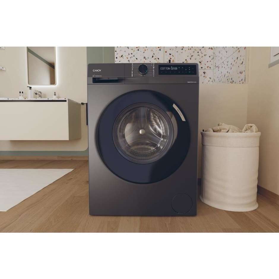 CANDY BR48B6GS Lavatrice Carica frontale Slim 8 kg 1400 Giri/min Motore Inverter Vapore Classe A Antracite