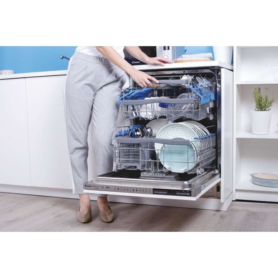 Candy Brava CELDIMN4S6 Lavastoviglie a Scomparsa Totale 60 cm 16 Coperti Wi-Fi Ciclo Rapido Zoom 39 Minuti Classe C