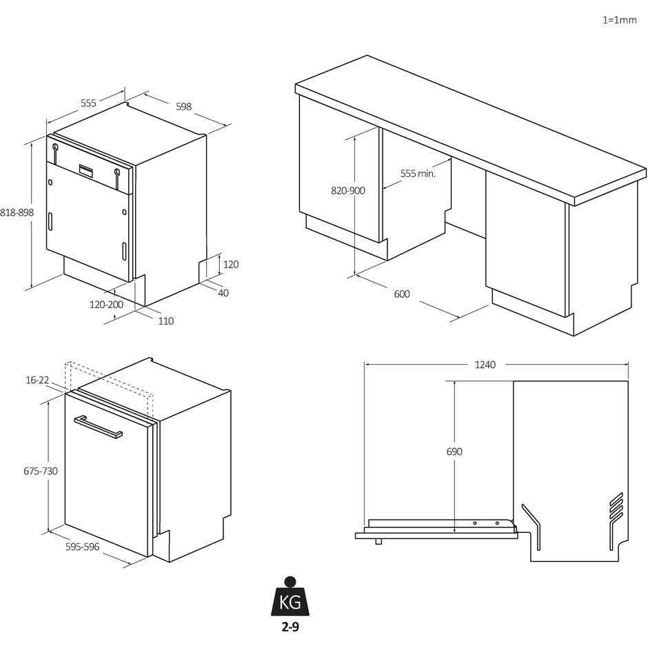 Candy CI4B4F1A Lavastoviglie a scomparsa totale 14 coperti Classe B Colore Bianco