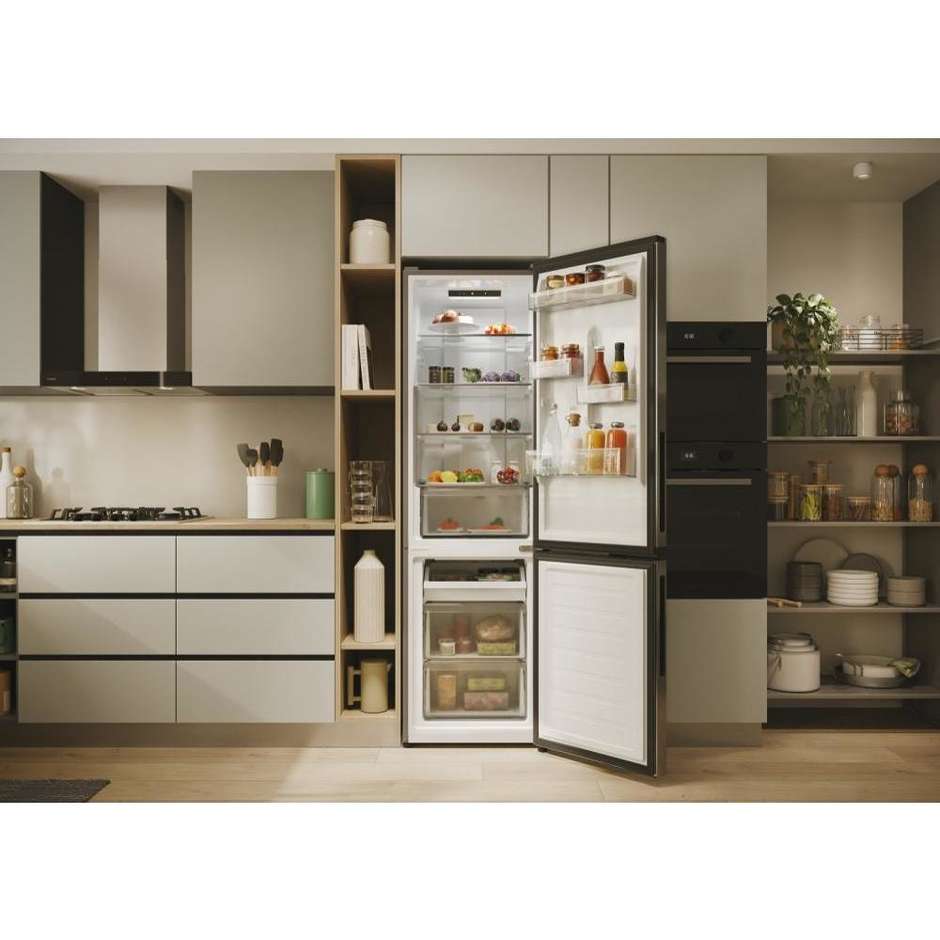 Candy CNCQ2T518EX Frigorifero combinato Libera installazione Capacita 279 Lt Classe E Colore Acciaio inox