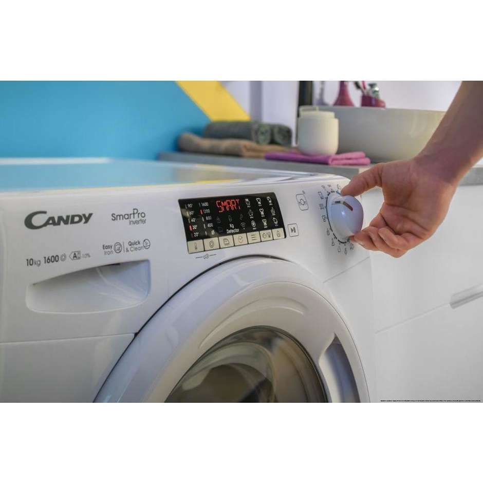 Candy CO4104TWM Lavatrice Carica frontale Capacita 10 Kg 1400 Giri/min Classe A Colore Bianco