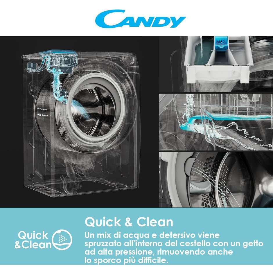 Candy CO4104TWM Lavatrice Carica frontale Capacita 10 Kg 1400 Giri/min Classe A Colore Bianco