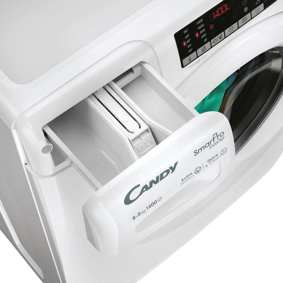 Candy COW4854TWM6/1 Lavasciuga Carica frontale Capacità 8+5 Kg 1400 Giri/min Classe D Colore Bianco
