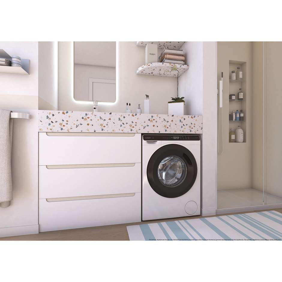 CANDY CW50BP12307U1S Lavatrice Carica Frontale Slim 40 cm 5 kg 1200 Giri/min Motore Inverter Smart Wi-Fi Classe A