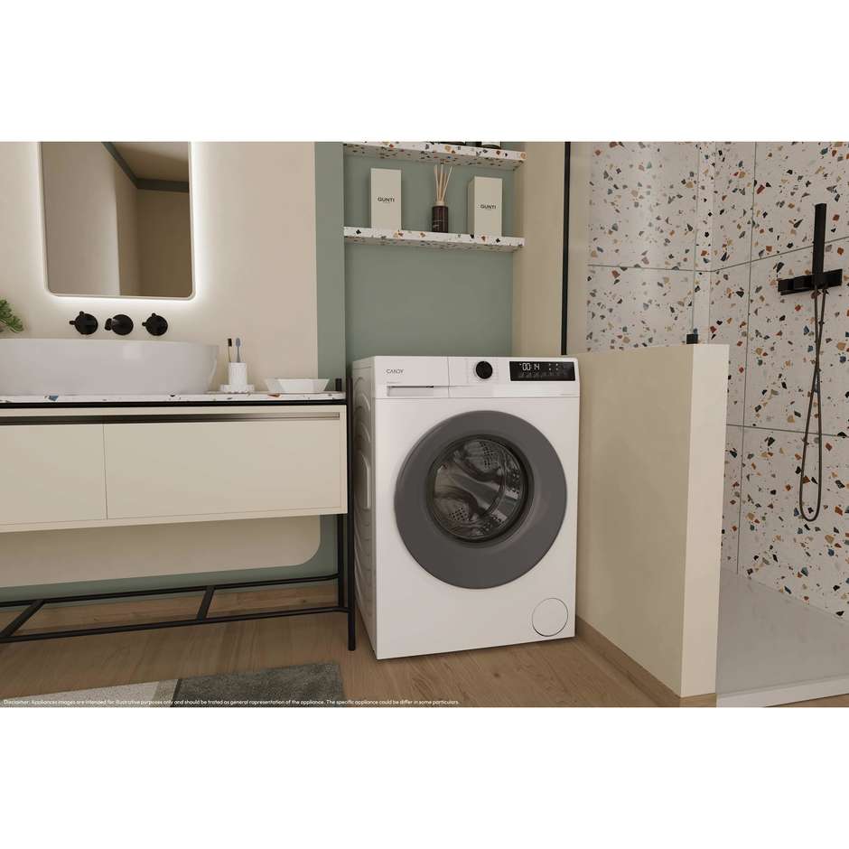 CANDY GWD485SG6-S Lavasciuga Carica Frontale 8/5 kg 1400 Giri/min Motore Inverter Vapore Classe A Bianco, Antracite