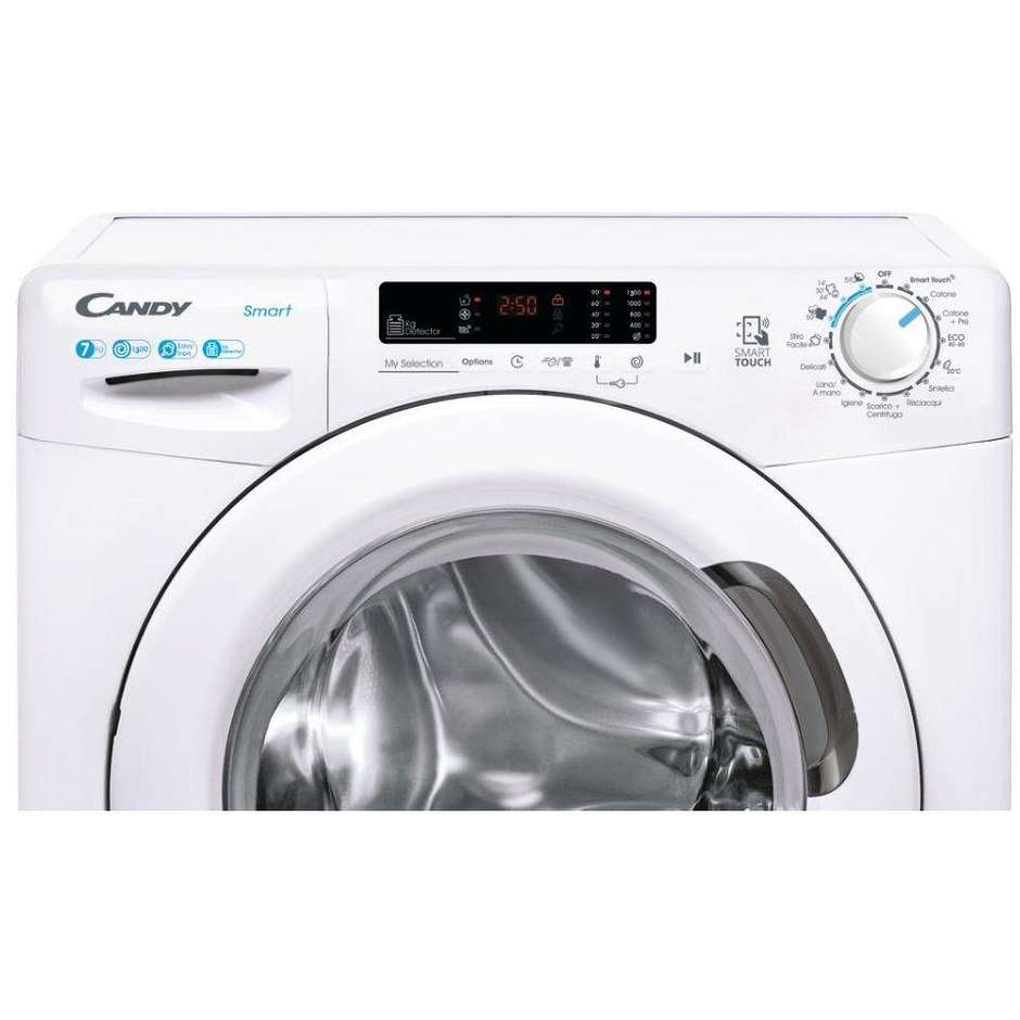 Candy Smart CSS4372DW41 Lavatrice Caricamento frontale Capacita 7 kg 1300 Giri/min Classe B Colore Bianco