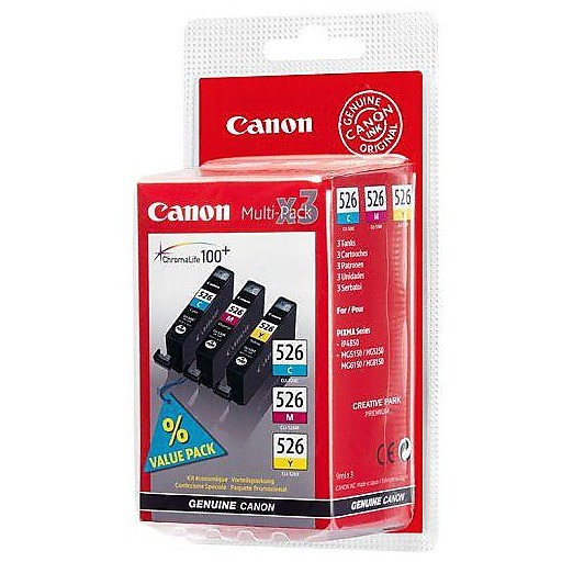 Canon CLI-526 pacco da 3 cartucce inkjet  ciano/magenta/giallo