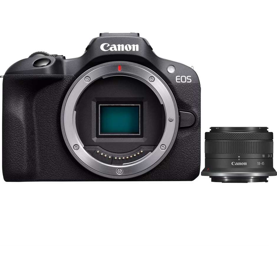 Canon EOS R100 + RF-S 18-45mm F4.5-6.3 IS STM Kit MILC 24,1 MP CMOS 6000 x 4000 Pixel Colore Nero