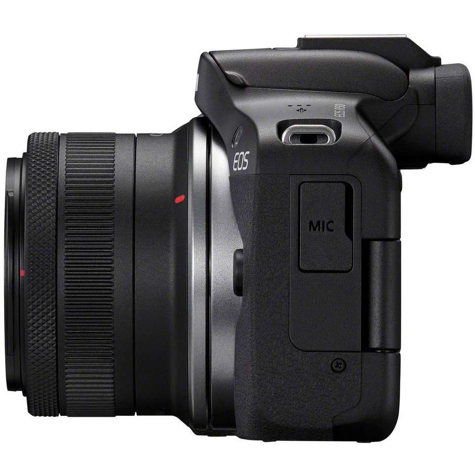 Canon EOS R50, Black + RF-S 18-45mm F4.5-6.3 IS STM Kit MILC 24,2 MP CMOS 6000 x 4000 Pixel Colore Nero