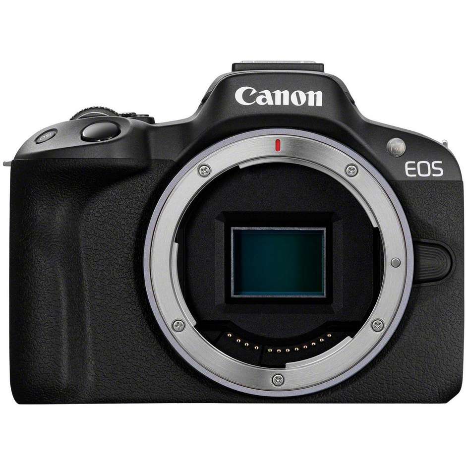 Canon EOS R50, Black + RF-S 18-45mm F4.5-6.3 IS STM Kit MILC 24,2 MP CMOS 6000 x 4000 Pixel Colore Nero