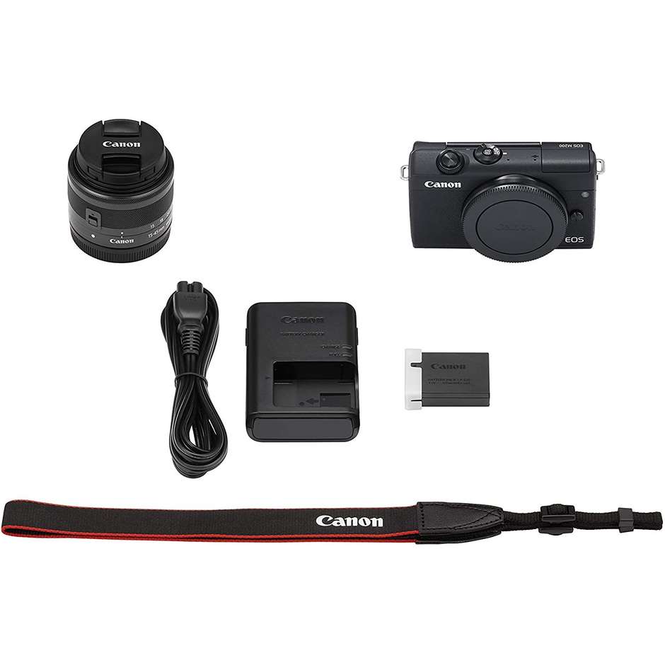 Canon EOSM200 15-45VUK Fotocamera + Kit accessori fotocamera 24 Mp Display 3'' colore nero