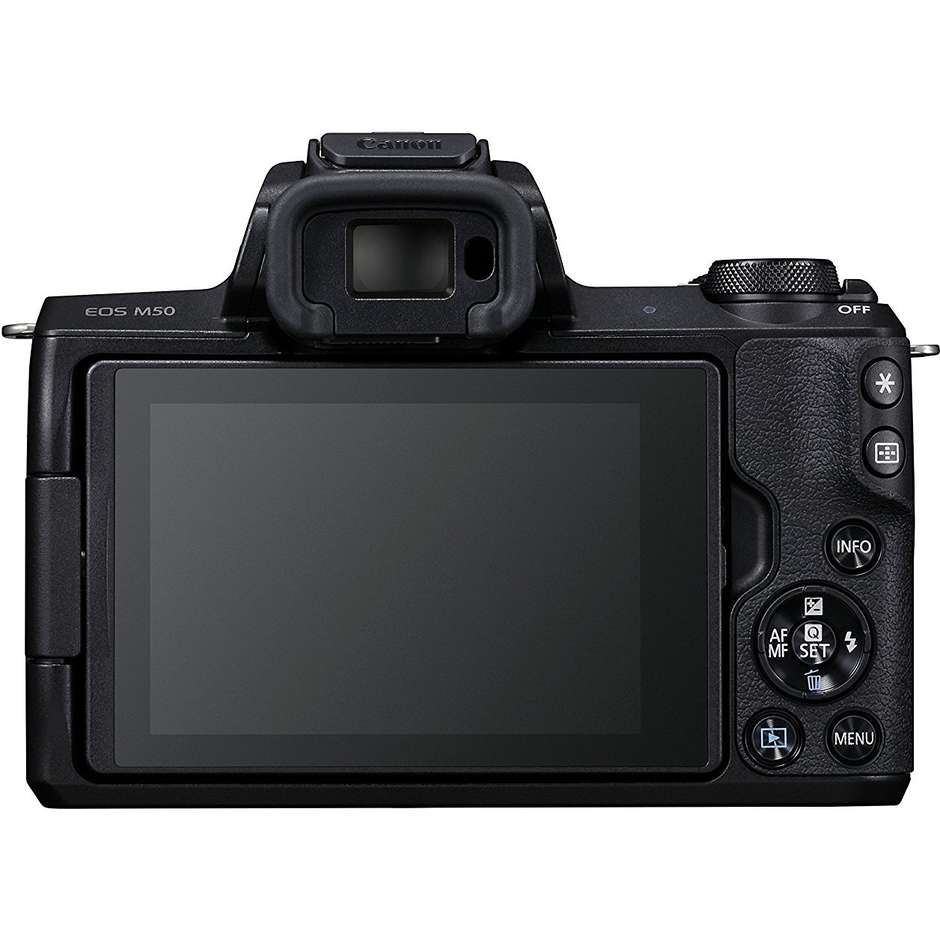 Canon EOSM50 Fotocamera Mirrorless Touchscreen 4K 24.1 Mpx Wi-Fi + obiettivo EF-M 15-45 mm colore nero
