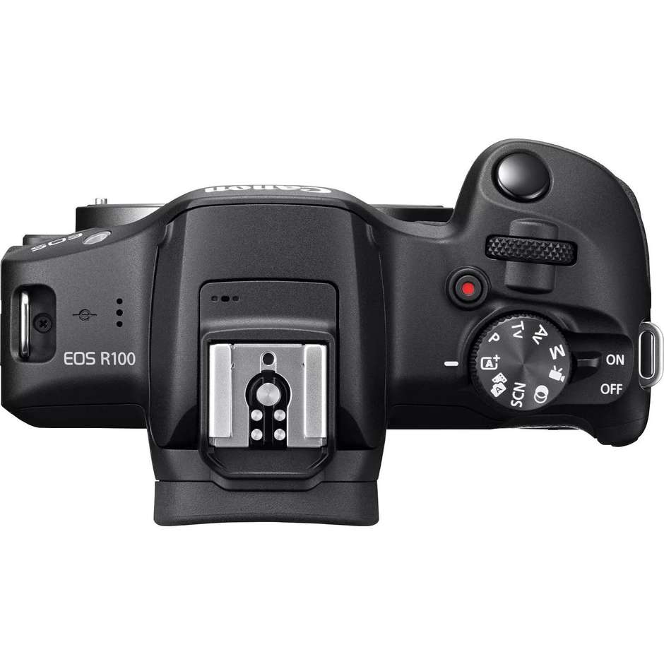 CANON EOSR100BK+ Fotocamera Mirrorless Digitale ad Obiettivi Intercambiabili Colore Black