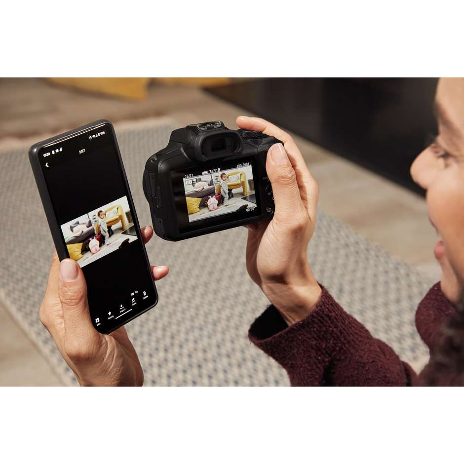 CANON EOSR100BK+ Fotocamera Mirrorless Digitale ad Obiettivi Intercambiabili Colore Black