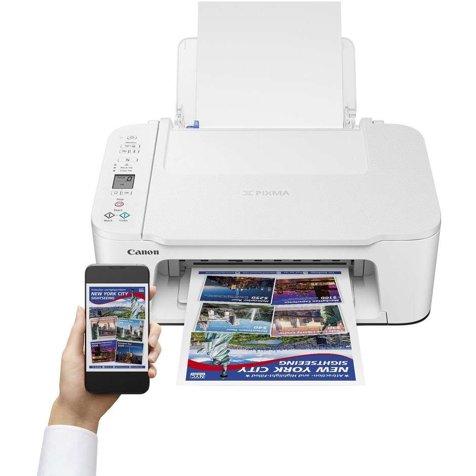 Canon PIXMA TS3751i Stampante Multifunzione 3-in-1 Inkjet A4 Wi-Fi Schermo LCD Bianco