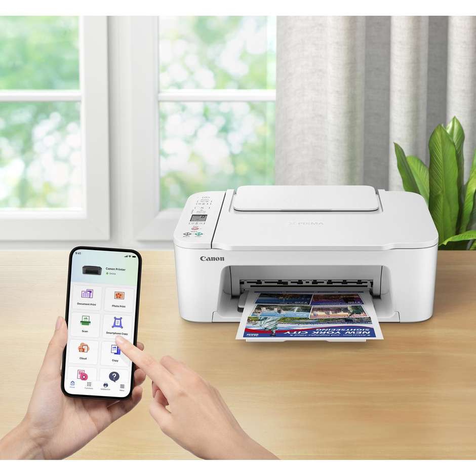 Canon PIXMA TS3751i Stampante Multifunzione 3-in-1 Inkjet A4 Wi-Fi Schermo LCD Bianco