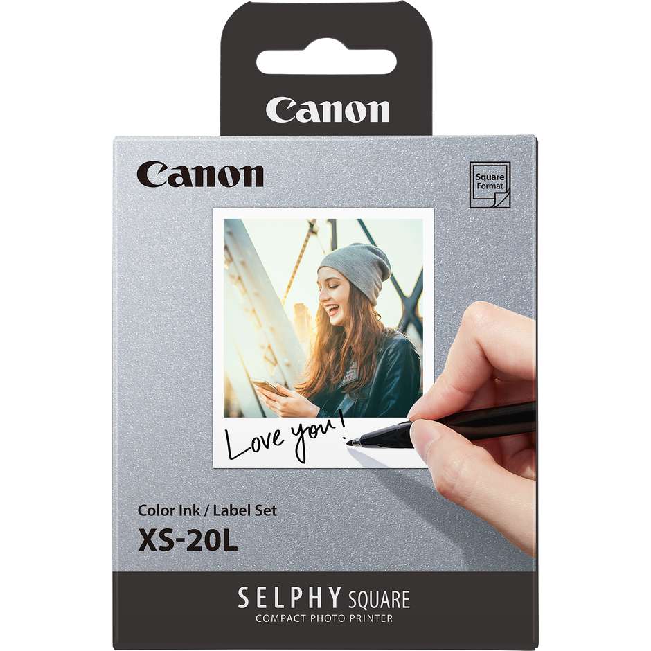 Canon XS-20L Set Carta Adesiva e Inchiostro SELPHY SQUARE QX10 20 Stampe Quadrate
