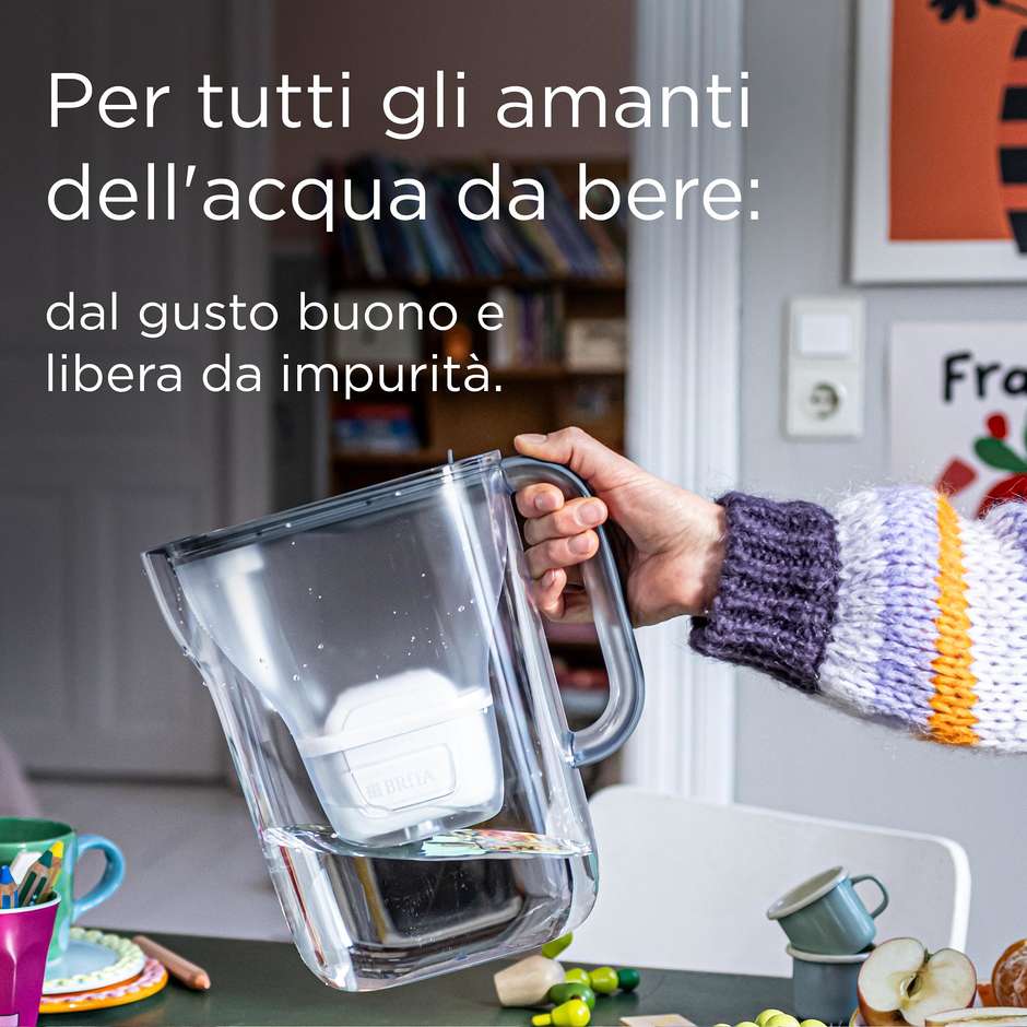 caraffa filtrante essential stoneblue + 3 filtri