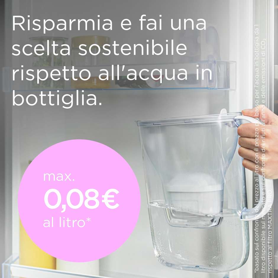 caraffa filtrante essential stoneblue + 3 filtri