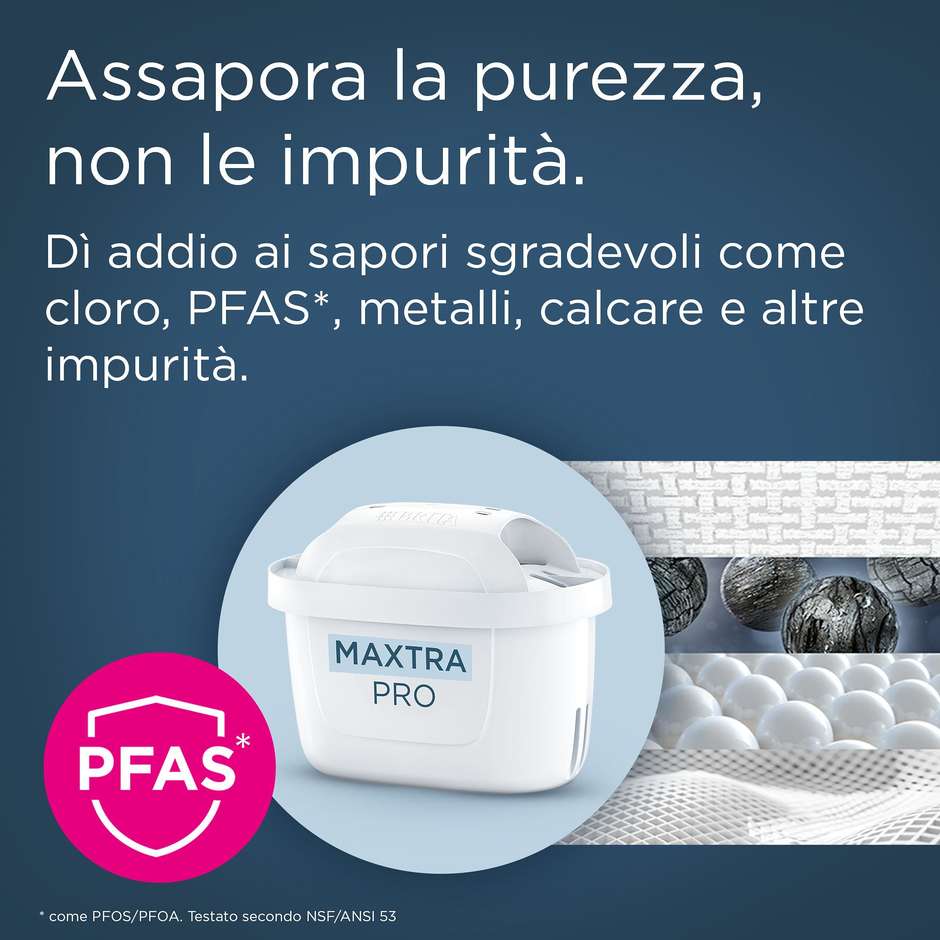 caraffa filtrante essential stoneblue + 3 filtri