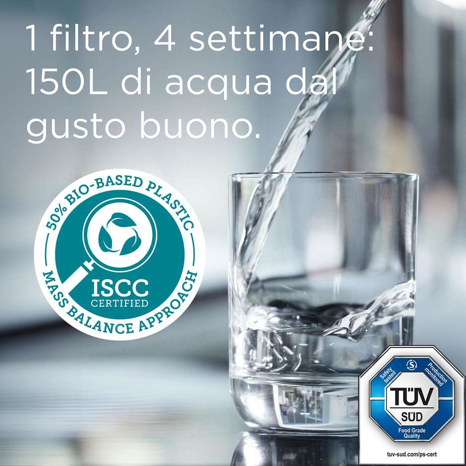 caraffa filtrante essential stoneblue + 3 filtri