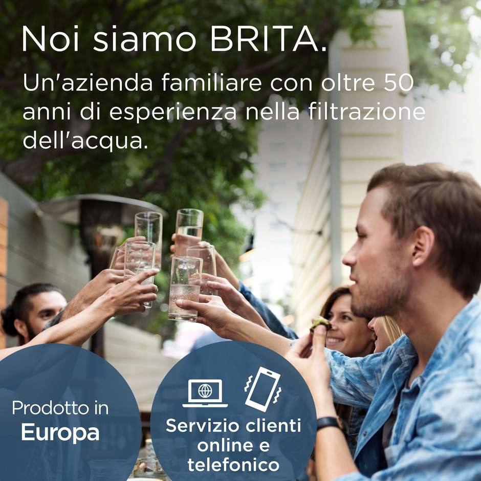 caraffa filtrante essential stoneblue + 3 filtri