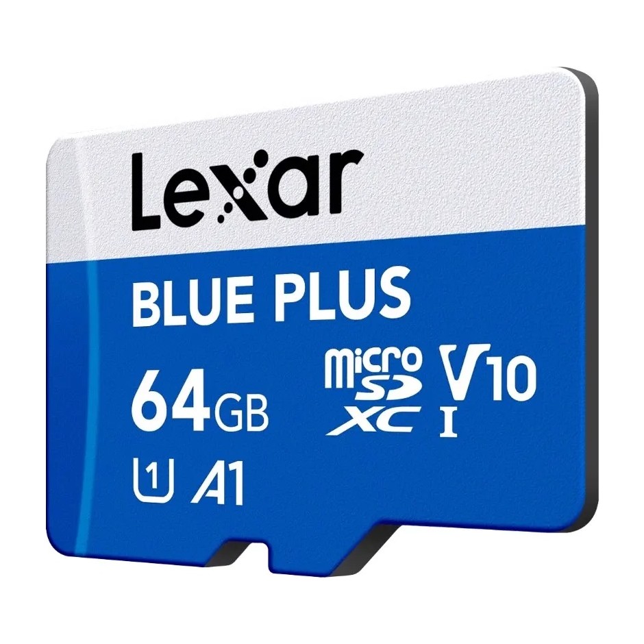 card micro sdxc 64gb lexar blue plus w/adat.