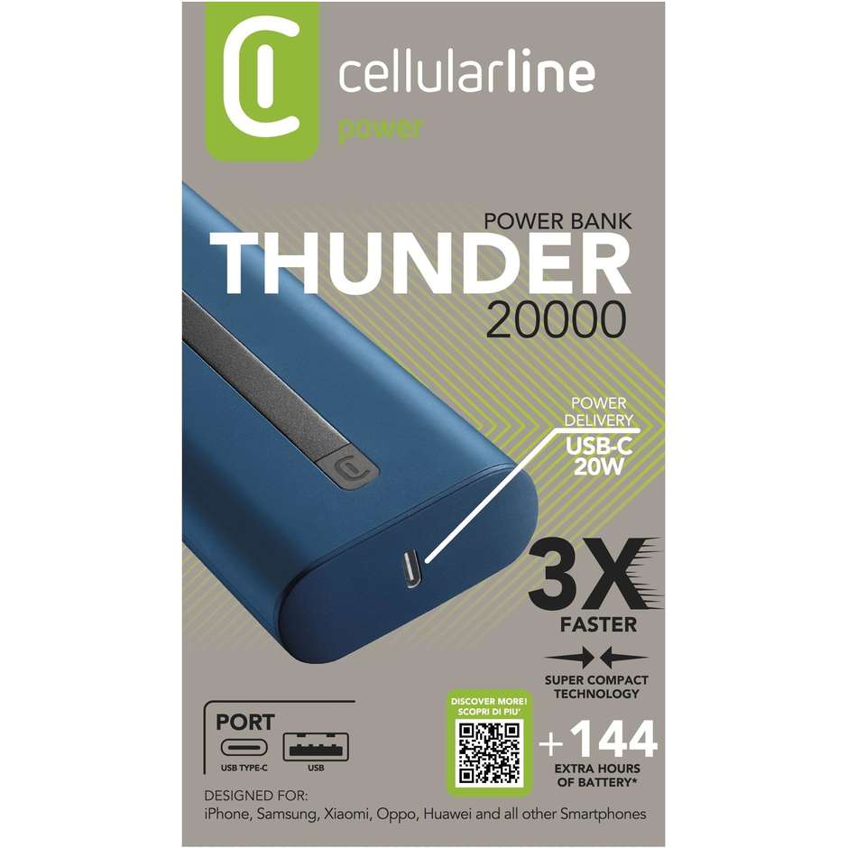 caricabatteria emer. 20000 pd blu