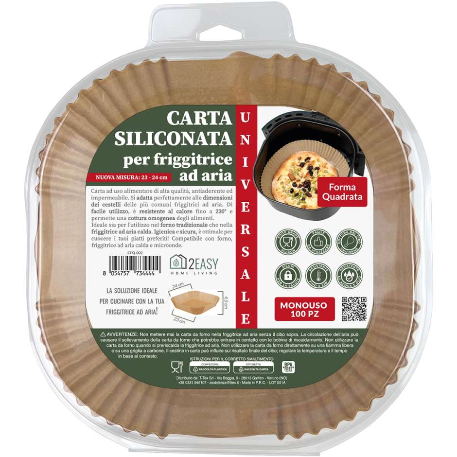 carta da forno quadrata 23x4,5 100pz