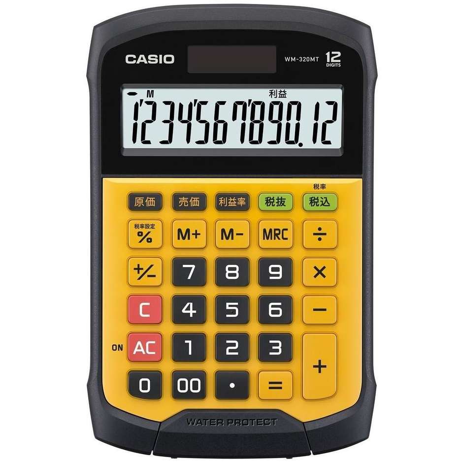 Casio WM-320MT Calcolatrice con display LCD a 12 cifre colore giallo e nero