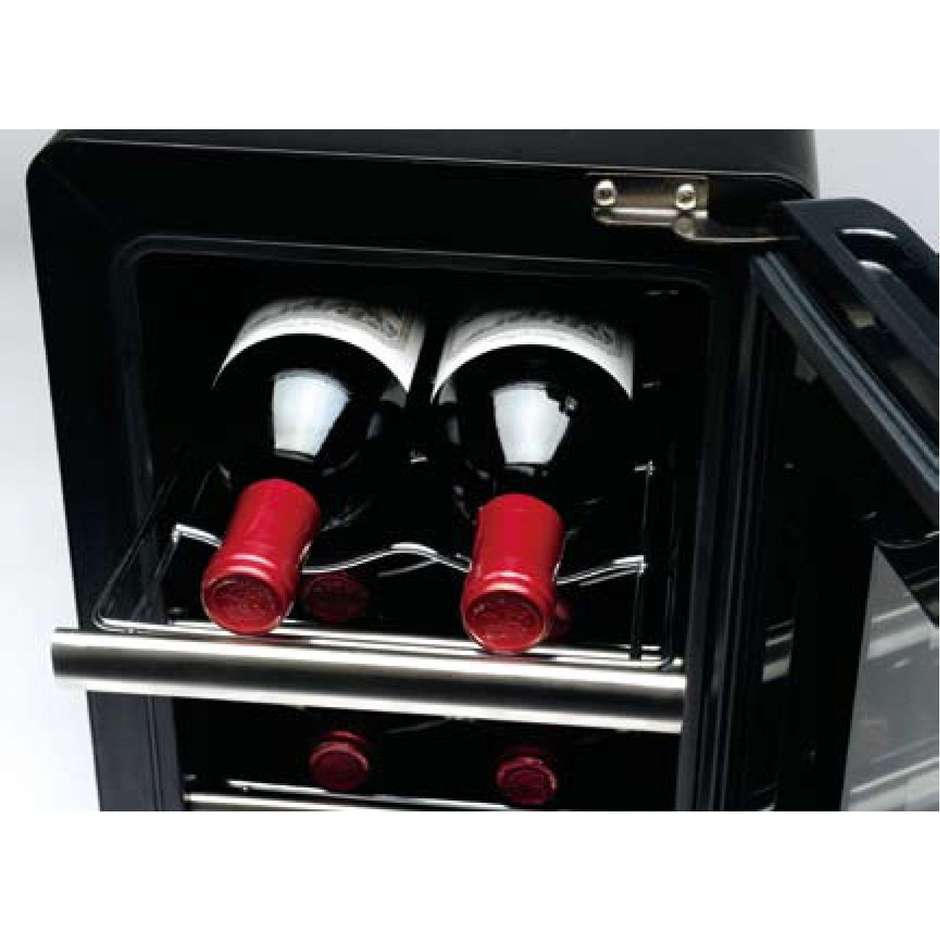 Caso 606 Wine Case 6 cantinetta per vino 6 bottiglie classe A nero, inox