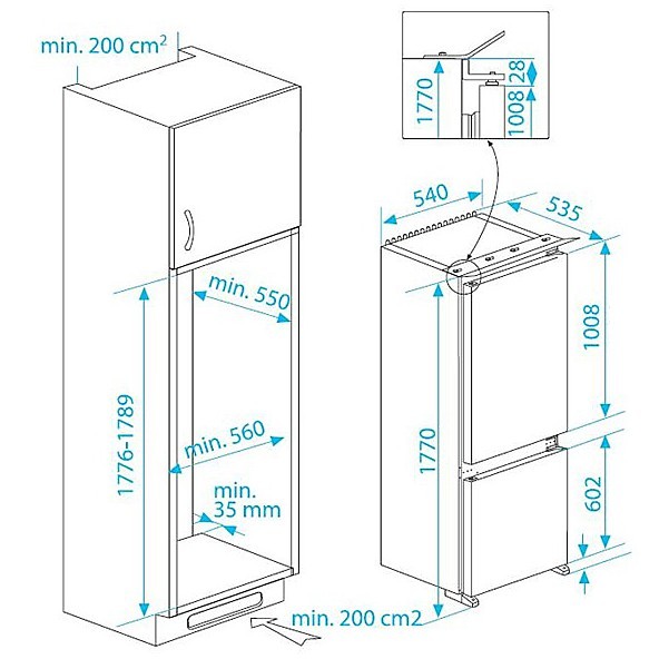 Cerniera Scorrevole Per Porta Di Frigo/Congelatore - Ricambio Compatibile Con Beko, Belling, Flavel (4202340100) - 6