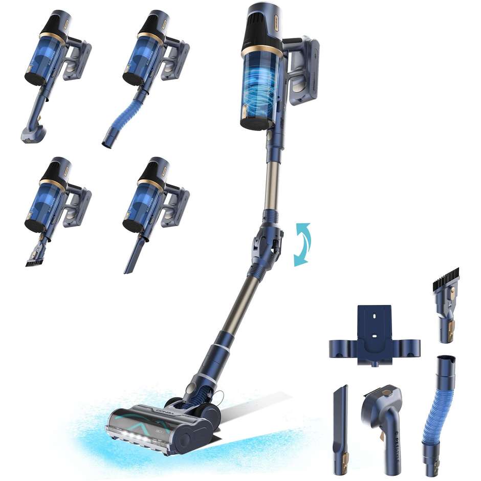 Cecotec Conga Rockstar RS70 Pet Flex Scopa Elettrica Senza Fili 500 W Blu