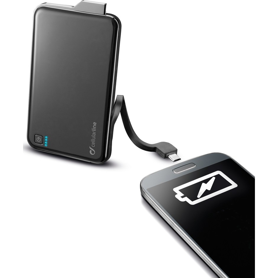 Cellular Line FREEP5000MICROUSB Caricabatterie portatile con cavo integrato Micro USB colore nero