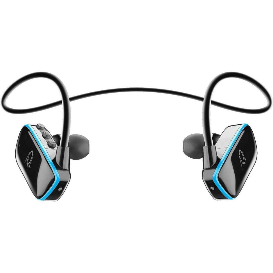Cellularline AQL Thorpedo Auricolari Sportivi Bluetooth IPX8 con Lettore MP3 4GB Nero/Blu