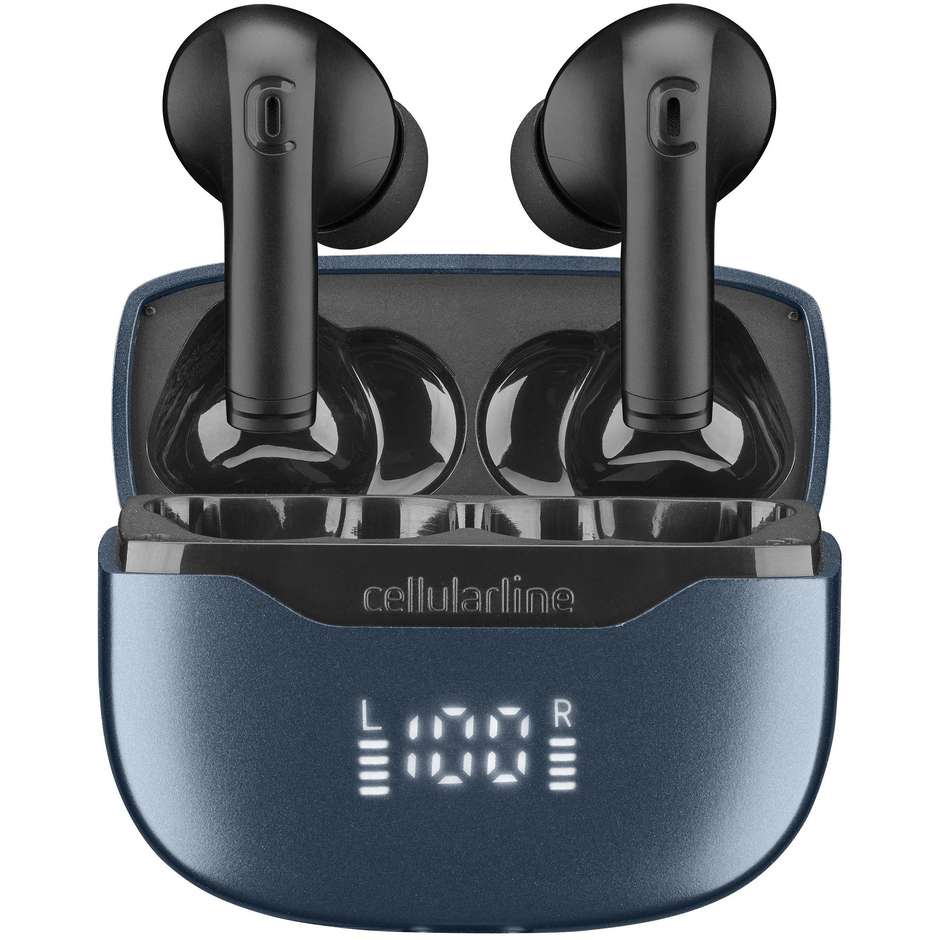 Cellularline BTKEYPROTWSK Auricolari True Wireless Bluetooth con Custodia Nero