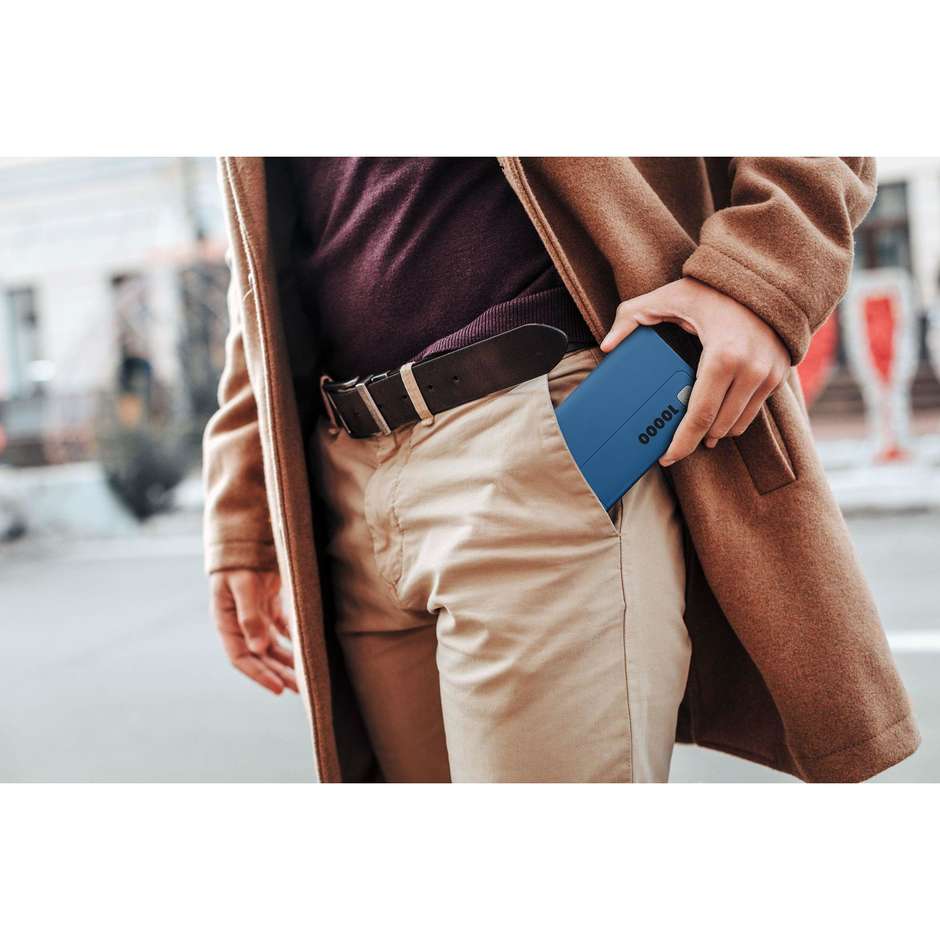 Cellularline Elite 10000 Power Bank 10000 mAh Display LED Power Delivery 20W Blu (PBDISPL01PD10000B)
