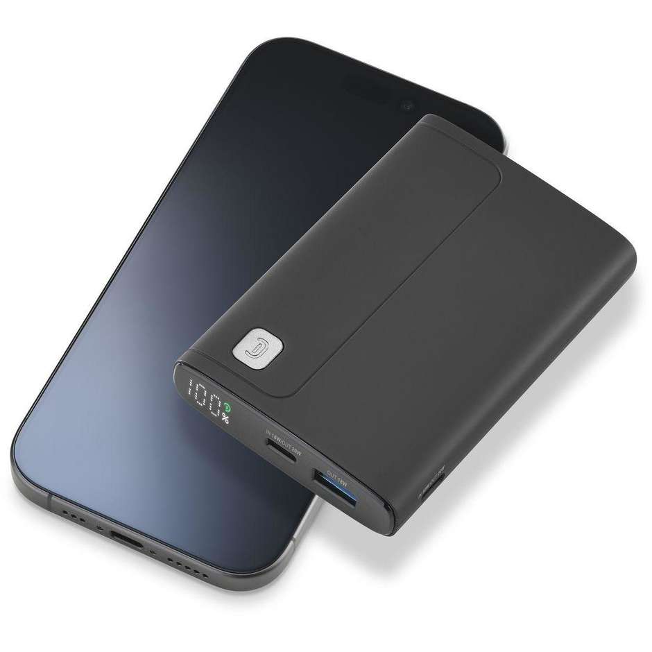 Cellularline Elite 10000 Power Bank 10000 mAh Display LED Power Delivery 20W Nero (PBDISPL01PD10000K)