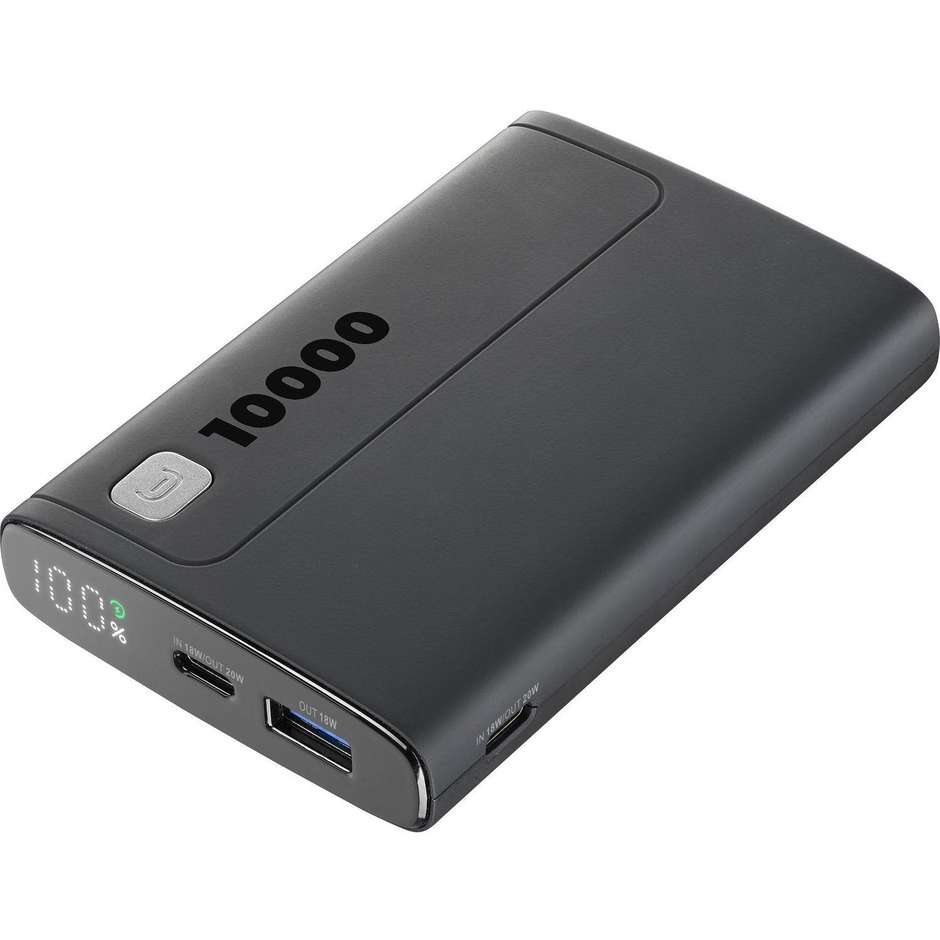 Cellularline Elite 10000 Power Bank 10000 mAh Display LED Power Delivery 20W Nero (PBDISPL01PD10000K)