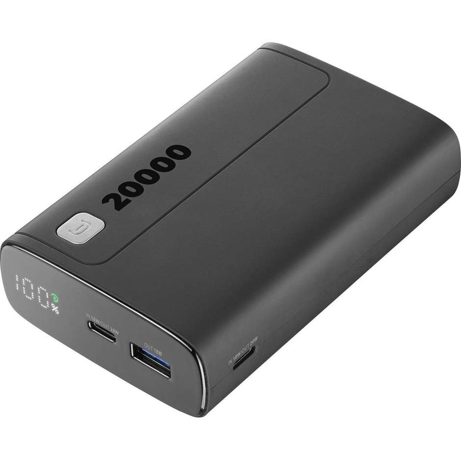Cellularline Elite 20000 Power Bank 20000 mAh Display LED Power Delivery 20W Nero (PBDISPL01PD20000K)