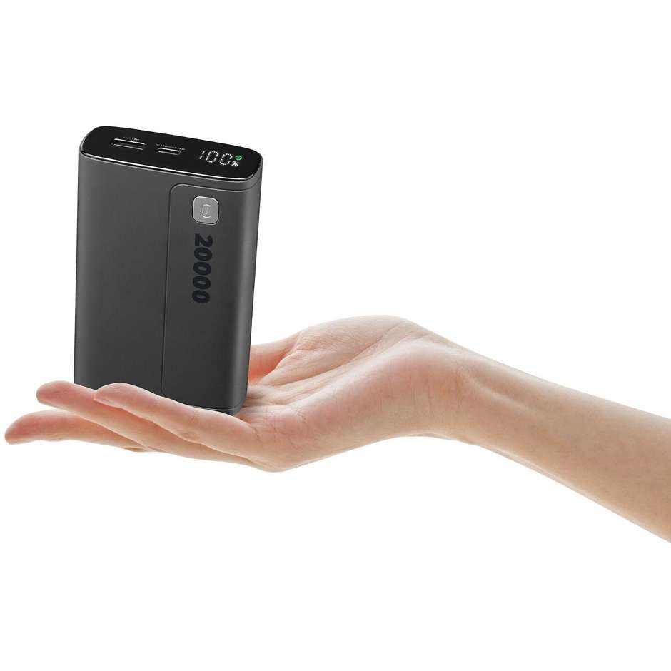 Cellularline Elite 20000 Power Bank 20000 mAh Display LED Power Delivery 20W Nero (PBDISPL01PD20000K)