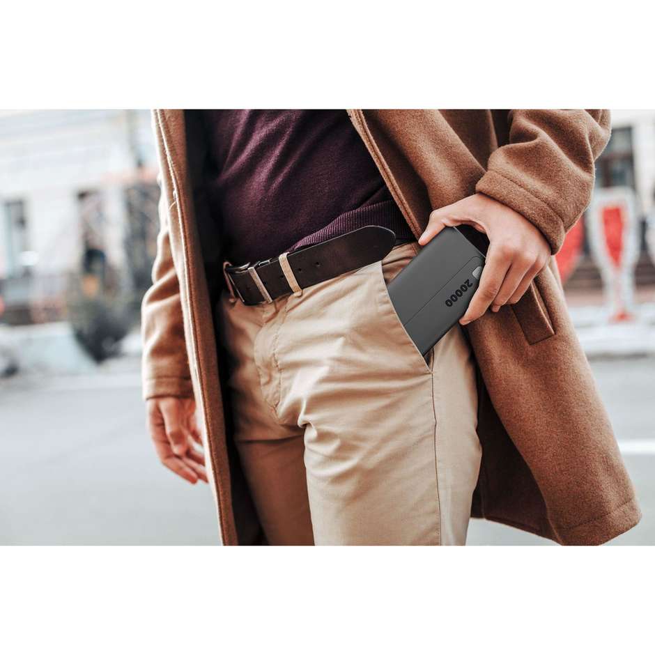 Cellularline Elite 20000 Power Bank 20000 mAh Display LED Power Delivery 20W Nero (PBDISPL01PD20000K)