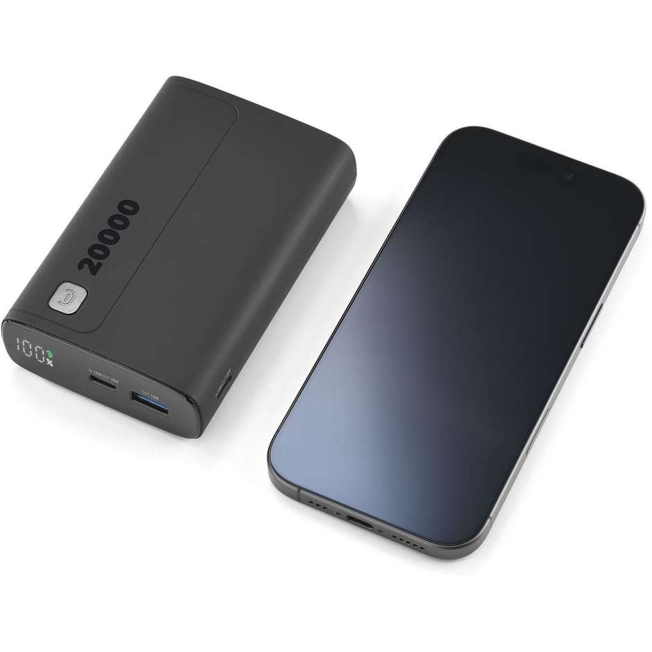 Cellularline Elite 20000 Power Bank 20000 mAh Display LED Power Delivery 20W Nero (PBDISPL01PD20000K)