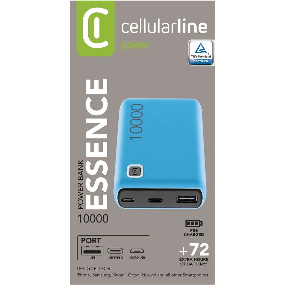 Cellularline ESSENCE 10000 Caricabatterie portatile da 10000mAh
