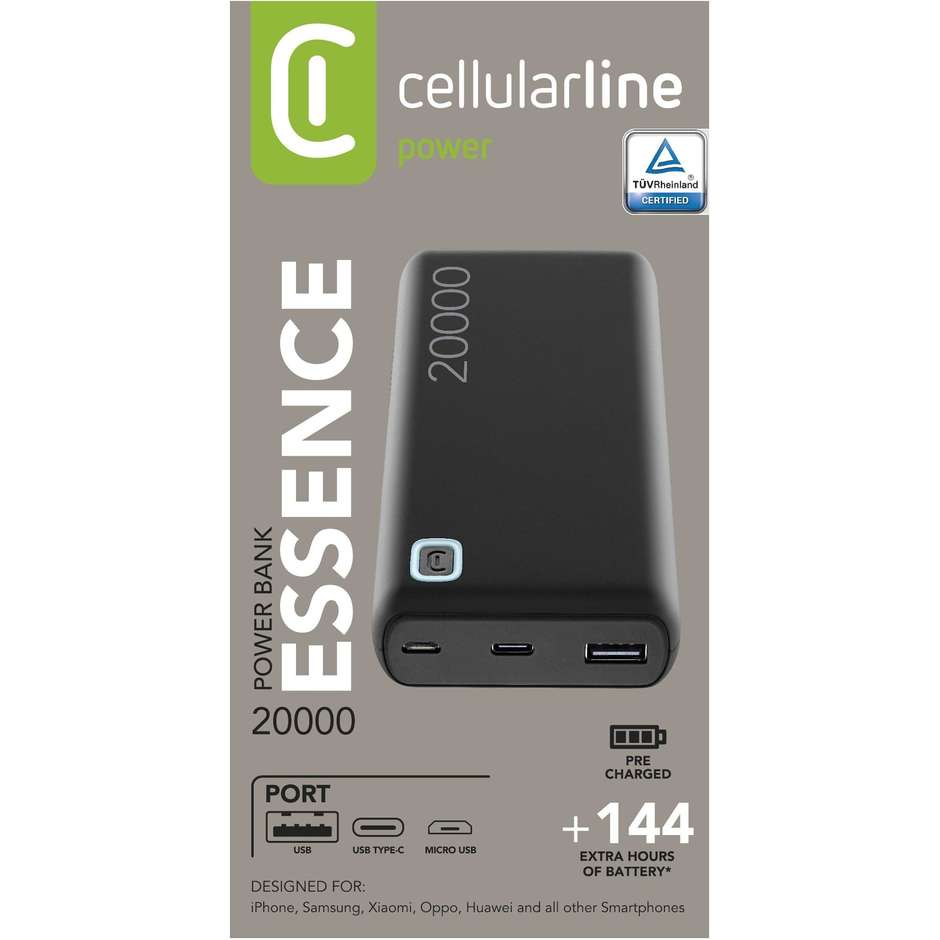 Cellularline ESSENCE 20000 Caricabatterie portatile da 20000mAh