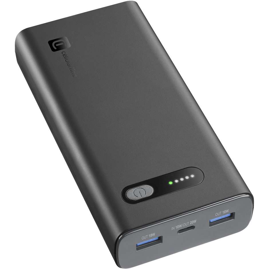 Cellularline Fast Charge Power Bank 20000 mAh Power Delivery 20W USB-C Nero (PBFAST01PD20000K)