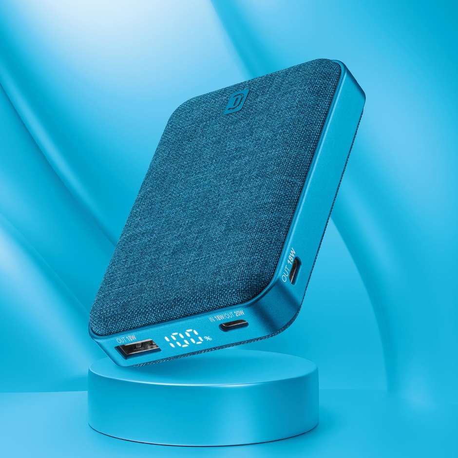 Cellularline Glam Power Bank 10000 mAh Power Delivery 20W USB-C Blu (PBGLAM10000PDB)